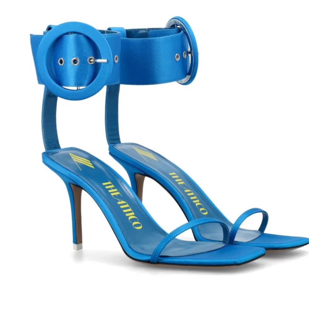 The Attico Blue open-toe buckle-detail sandals